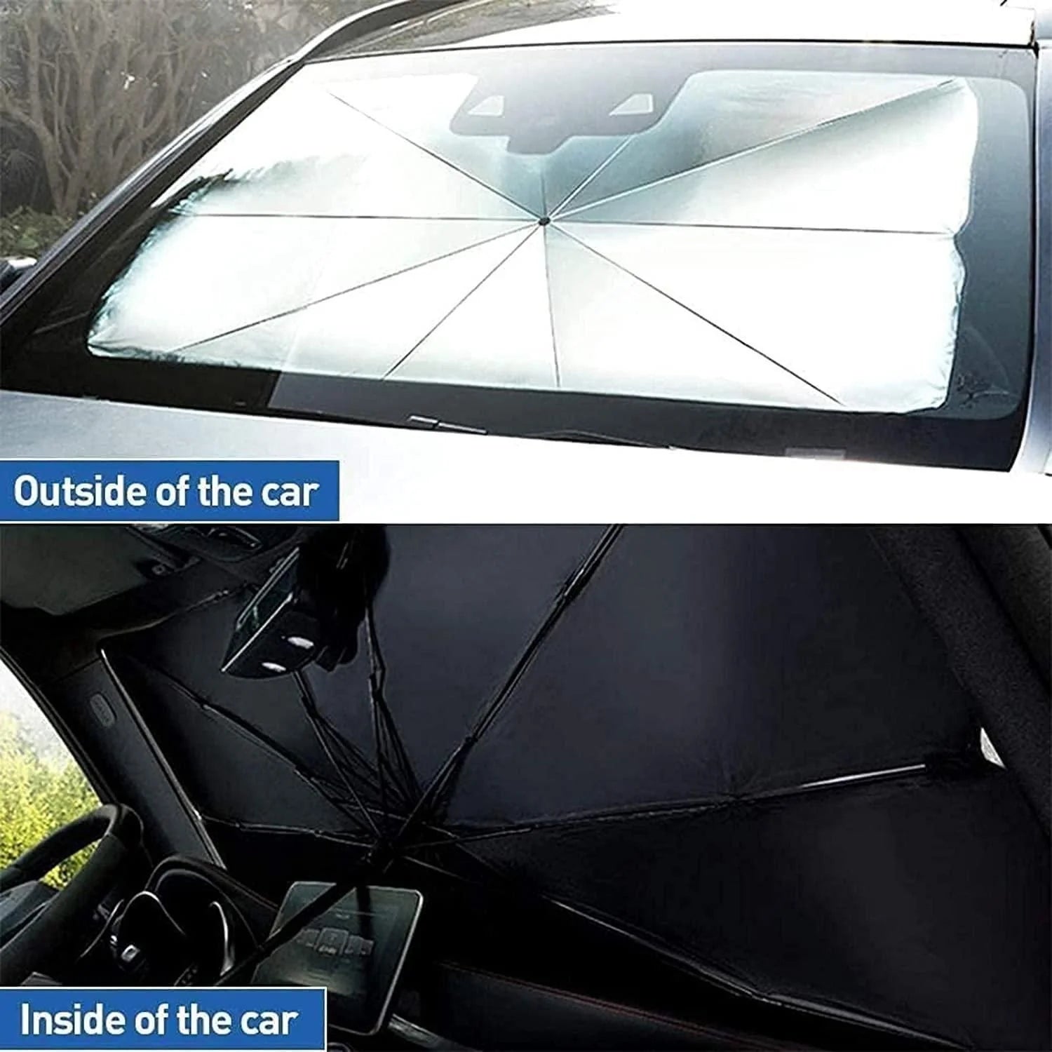 Car Sunshade Umbrella for Windshield – Foldable Universal Heat Protector