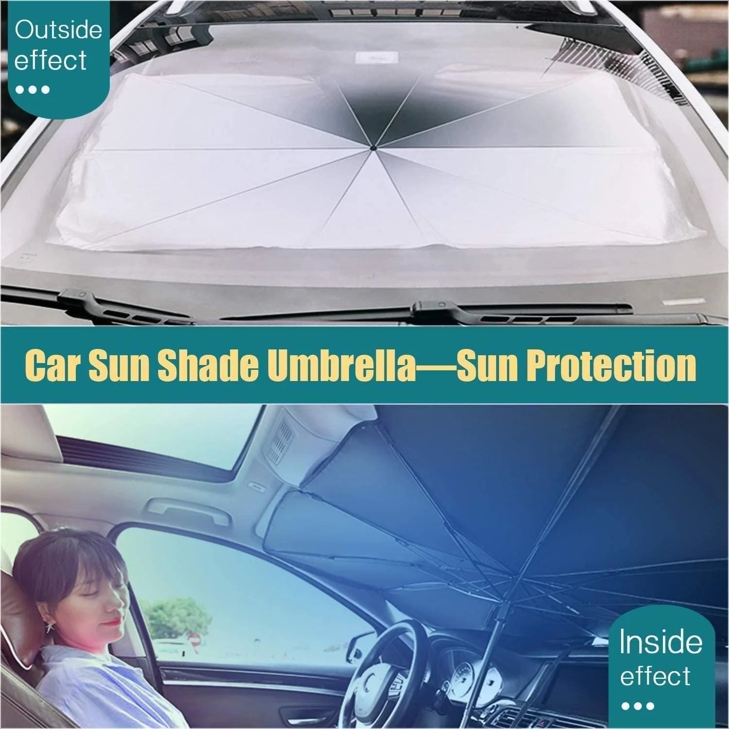 Car Sunshade Umbrella for Windshield – Foldable Universal Heat Protector