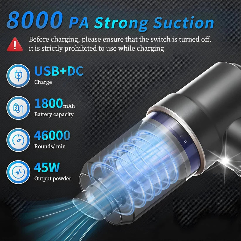 3-in-1 Portable Car Vacuum Cleaner with Blower