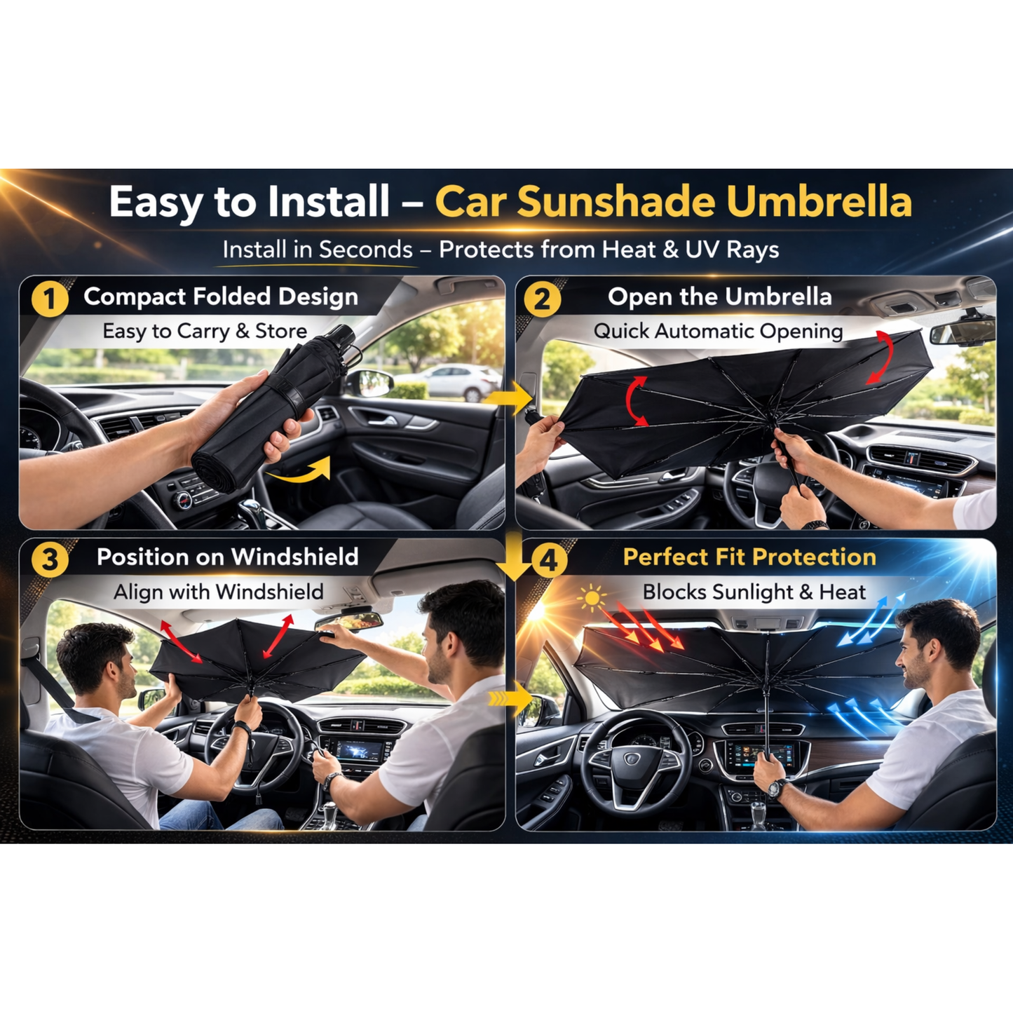 Car Sunshade Umbrella for Windshield